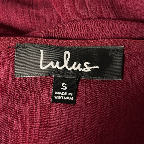 Lulus Burgundy Heart of Marigold Wrap Dress Maxi Vneck Size Small NWT - Picture 8 of 9